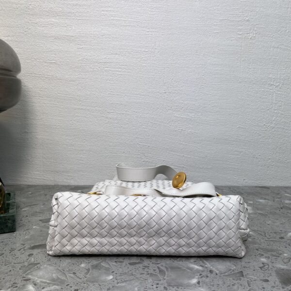 Bottega Veneta Intrecciato Shoulder Bag White, For Women, Women’s Bags 10.2in/26cm
