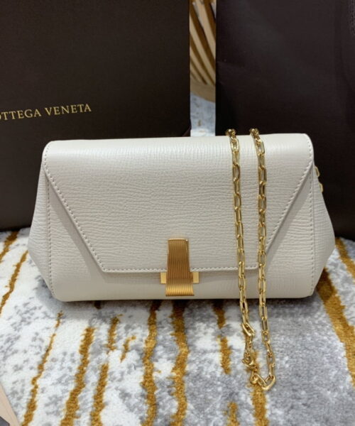 Bottega Veneta Mini Angle Palmellato Bag White, For Women, Women’s Bags 7.5in/19cm
