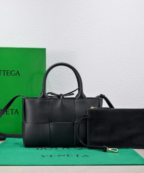 Bottega Veneta Mini Arco Tote Bag Black, For Women, Women's Bags 9.8in/25cm 709337VCP118425