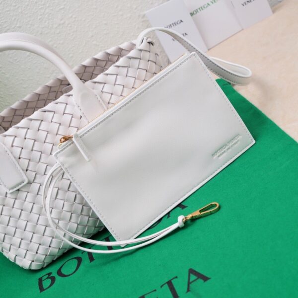 Bottega Veneta Mini Cabat White, For Women, Women's Bags 7.9in/20cm 709464V1OW19009
