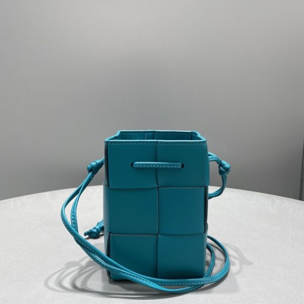 Bottega Veneta Mini Cassette Bucket Bag Blue, For Women, Women's Bags 5.5in/14cm
