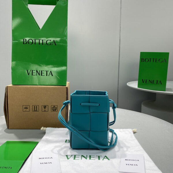 Bottega Veneta Mini Cassette Bucket Bag Blue, For Women, Women's Bags 5.5in/14cm