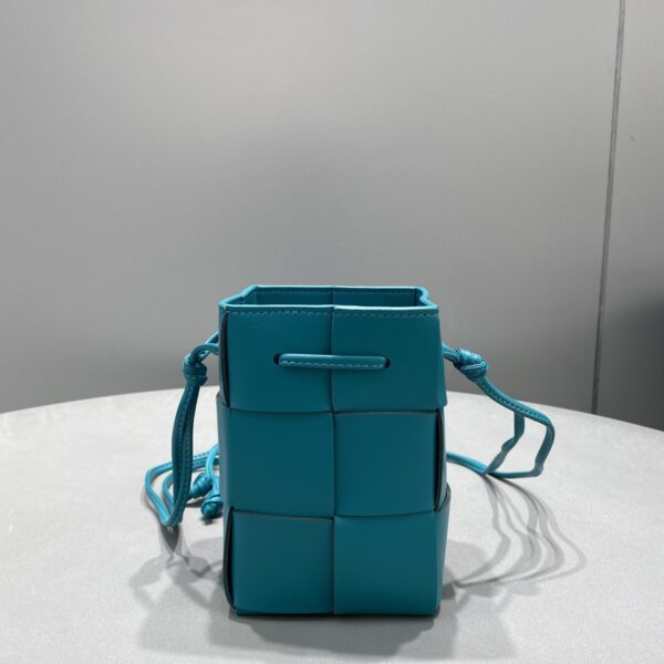 Bottega Veneta Mini Cassette Bucket Bag Blue, For Women, Women's Bags 5.5in/14cm