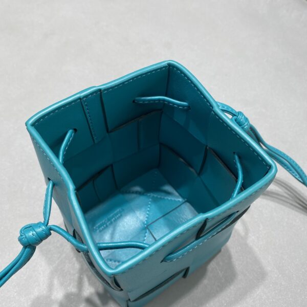 Bottega Veneta Mini Cassette Bucket Bag Blue, For Women, Women's Bags 5.5in/14cm