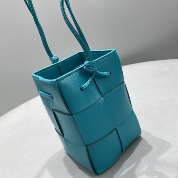 Bottega Veneta Mini Cassette Bucket Bag Blue, For Women, Women's Bags 5.5in/14cm