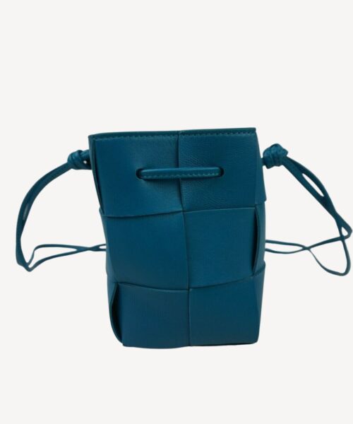 Bottega Veneta Mini Cassette Bucket Bag Navy Blue/Light Blue/Red/Cream For Women 14cm / 5.5in