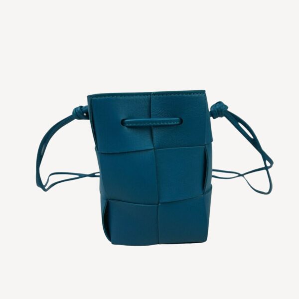 Bottega Veneta Mini Cassette Bucket Bag Navy Blue/Light Blue/Red/Cream For Women 14cm / 5.5in
