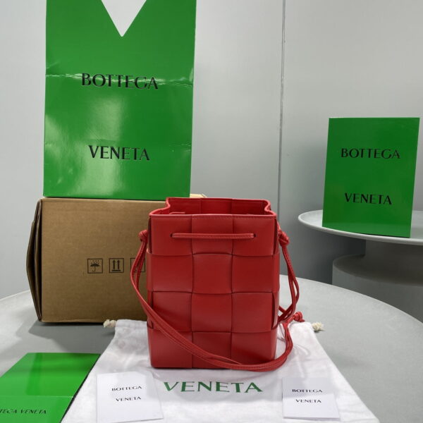 Bottega Veneta Mini Cassette Bucket Bag Red, For Women, Women's Bags 5.5in/14cm 680217VCQC46358