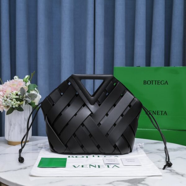 Bottega Veneta Point Dark Black, For Women, Women's Bags 9.8in/25cm