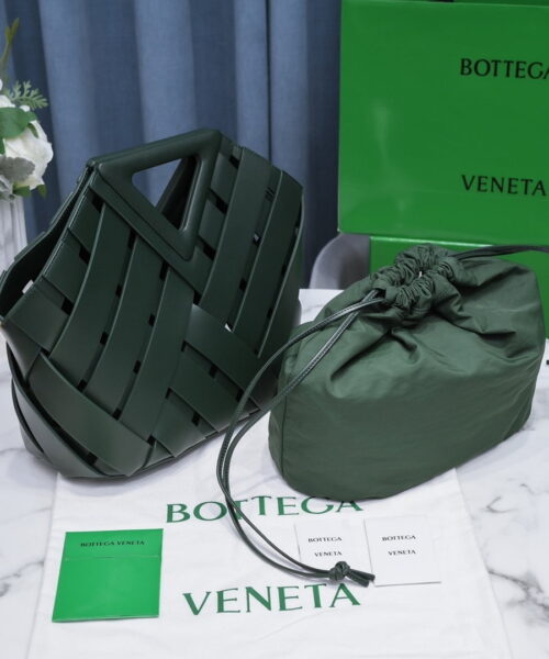 Bottega Veneta Point Dark Green, For Women, Women's Bags 9.8in/25cm