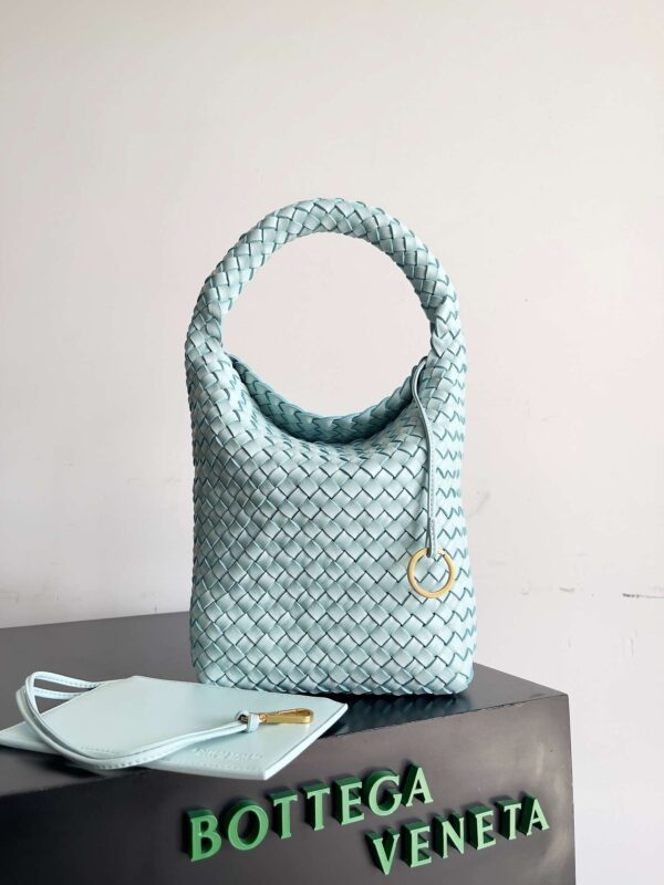 Bottega Veneta Small Cabat Bucket Light Blue/White For Women 35.5cm / 14in 753172V1OW03902