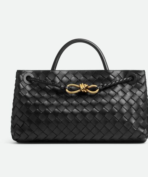 Bottega Veneta Small East/West Andiamo Black/Light Blue For Women 29cm / 11.4in 766010VCPP11139
