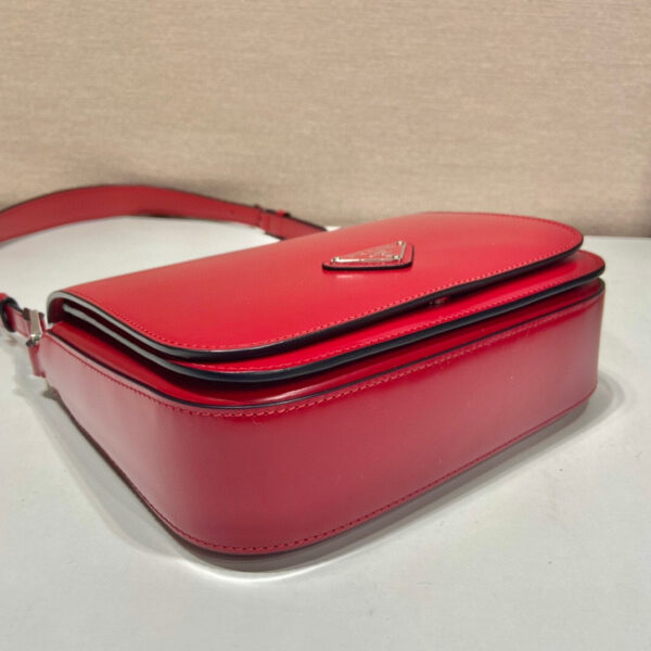 Brushed Shoulder Bag In Red For Women 7.8in/ 20cm 1BD308_ZO6_F02SB_V_HOO