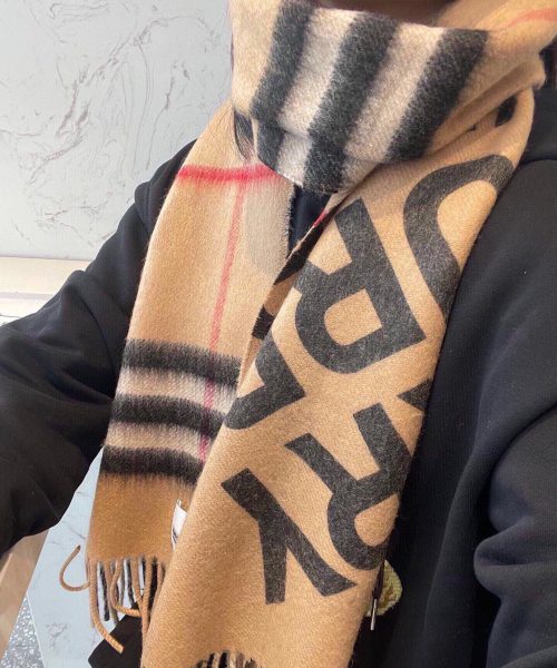 Burberry Contrast Check Cashmere Archive Beige Scarf 180cm/71in 