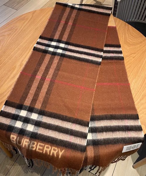 Burberry Contrast Check Cashmere Archive Beige/Birch Brown Scarf 180cm/71in 80453291 