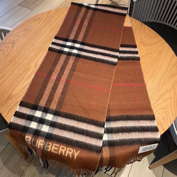 Burberry Contrast Check Cashmere Archive Beige/Birch Brown Scarf 180cm/71in 80453291