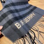 Burberry Contrast Check Cashmere Beige/Black Scarf 180cm/71in 80451711 