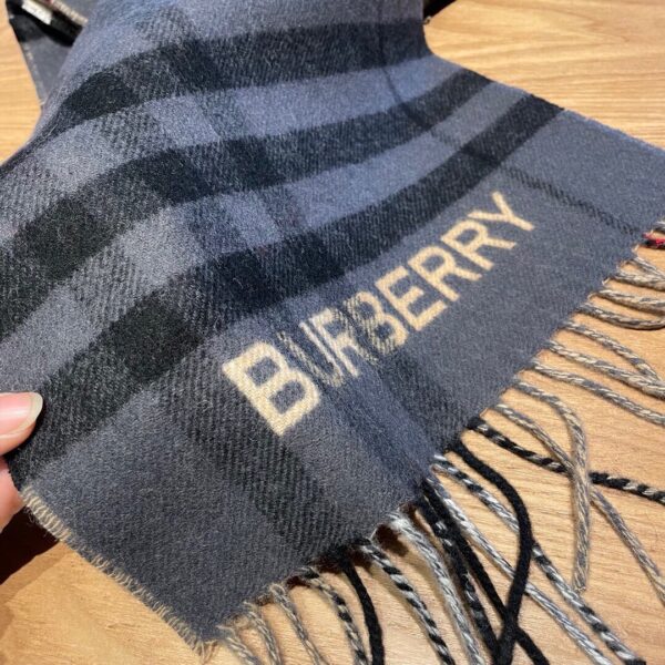 Burberry Contrast Check Cashmere Beige/Black Scarf 180cm/71in 80451711 
