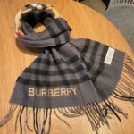 Burberry Contrast Check Cashmere Beige/Black Scarf 180cm/71in 80451711 