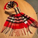 Burberry Contrast Check Cashmere Red/ Beige Scarf 180cm/71in 80504951 
