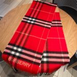 Burberry Contrast Check Cashmere Red/ Beige Scarf 180cm/71in 80504951 