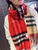 Burberry Contrast Check Cashmere Red/ Beige Scarf 180cm/71in 80504951 
