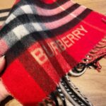 Burberry Contrast Check Cashmere Red/ Beige Scarf 180cm/71in 80504951 