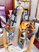 Burberry Deer Print Blue Square Scarf 90cm/35in 