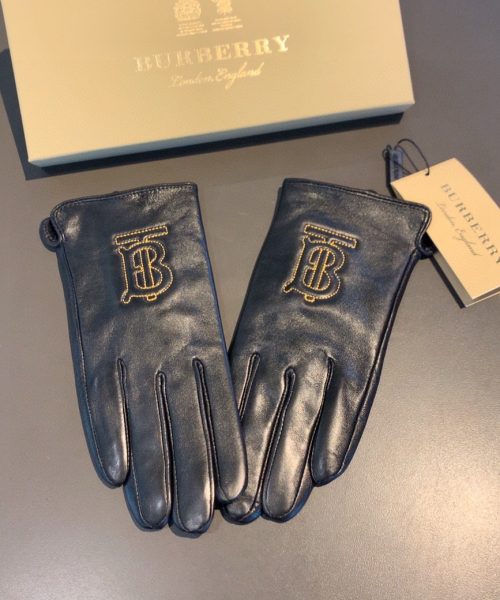 Burberry Monogram Motif Gloves In Black