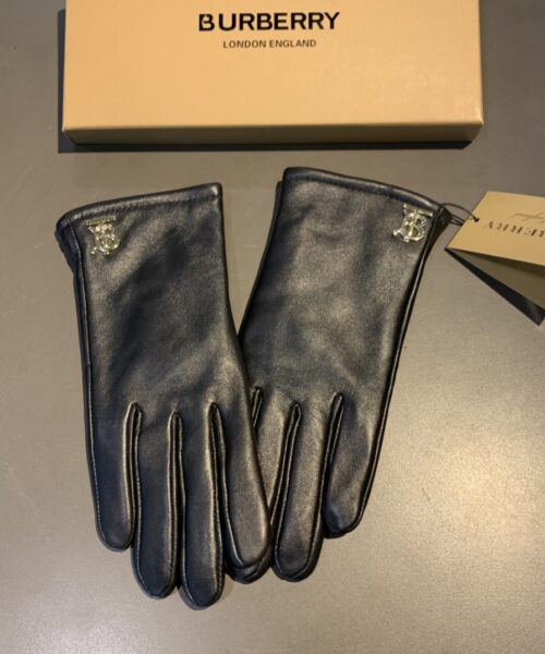 Burberry Monogram Motif Gloves In Black
