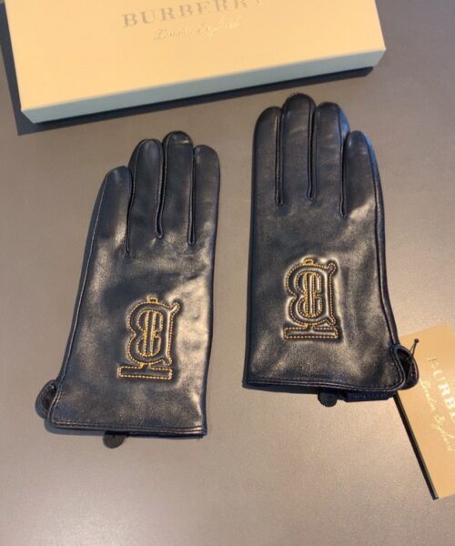 Burberry Monogram Motif Gloves In Black