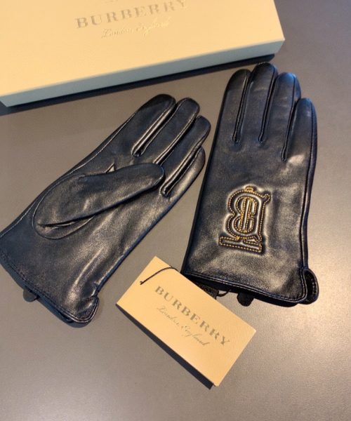 Burberry Monogram Motif Gloves In Black