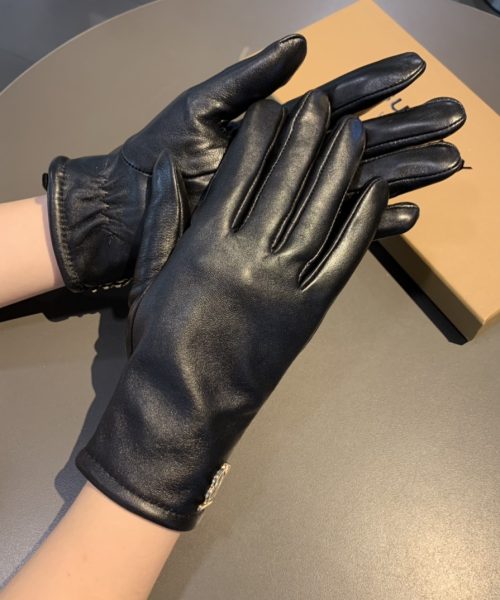 Burberry Monogram Motif Gloves In Black