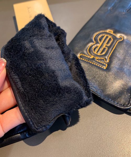 Burberry Monogram Motif Gloves In Black