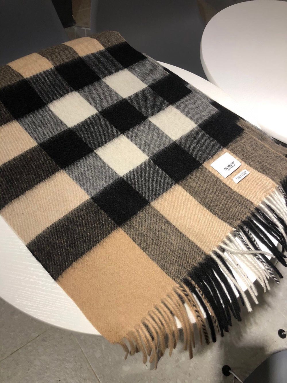 Burberry The Classic Check Cashmere Brown 66in/168cm - Image 2