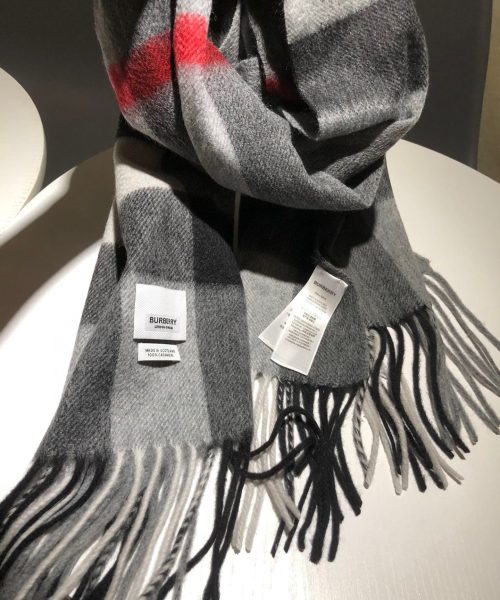 Burberry The Classic Check Cashmere Grey 66in/168cm