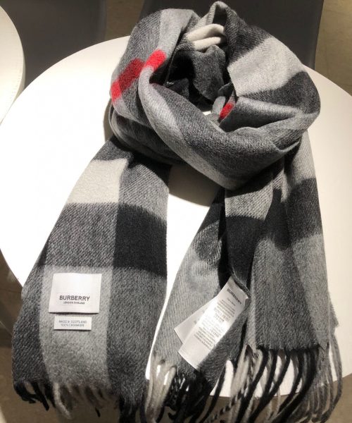 Burberry The Classic Check Cashmere Grey 66in/168cm