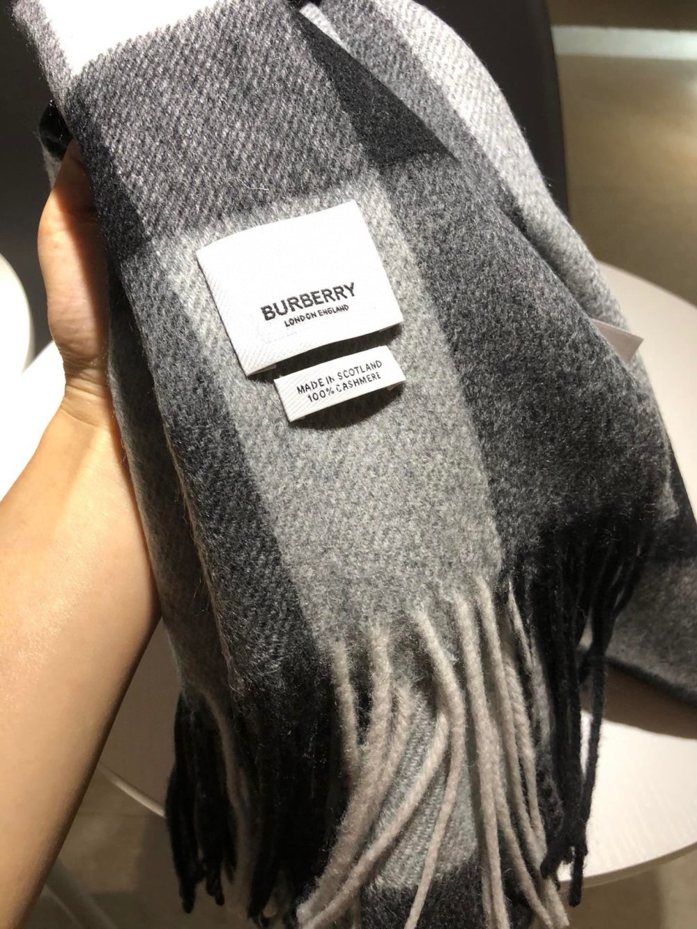 Burberry The Classic Check Cashmere Grey 66in/168cm - Image 3