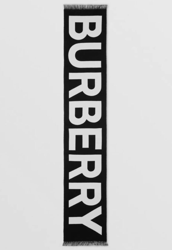Burberry Wool New Double-Sided Large Black Scarf 188cm/74in