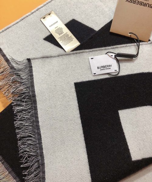 Burberry Wool New Double-Sided Large Black Scarf 188cm/74in 