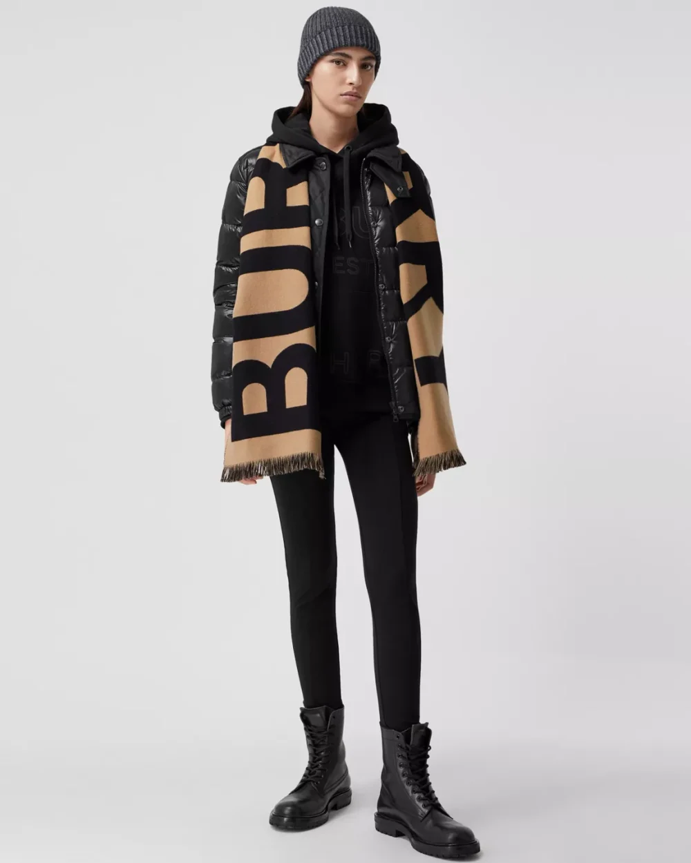 Burberry Wool New Double-Sided Large Brown Scarf 188cm/74in 