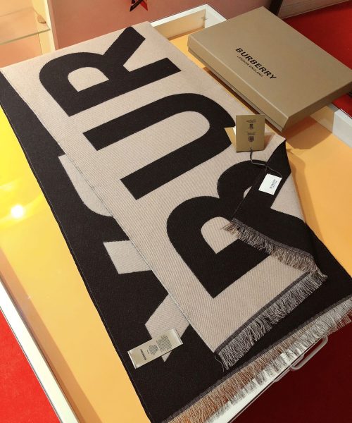 Burberry Wool New Double-Sided Large Brown Scarf 188cm/74in 