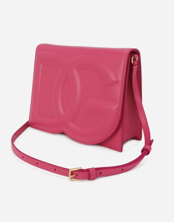 Calfskin DG Logo Bag Pink For Women BB7287AW57680441 - 20 Cm/ 7.8 Inches