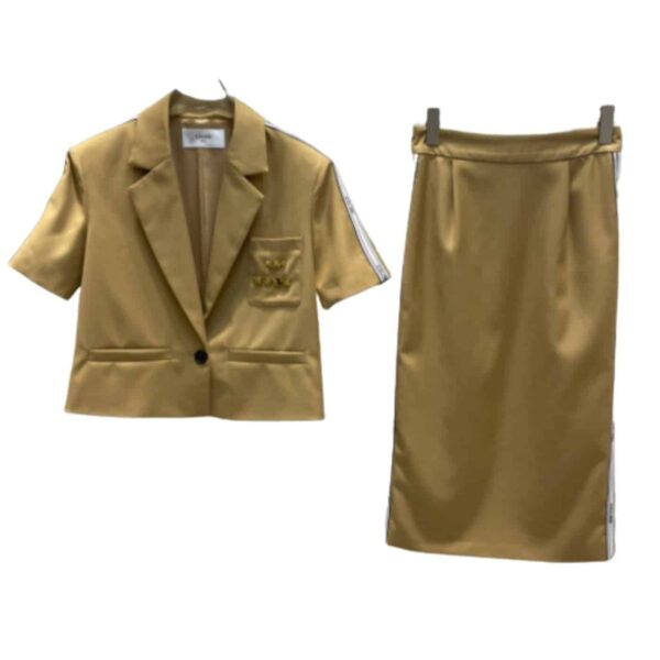 Cardigan Jacket And Skirt Brown For Women