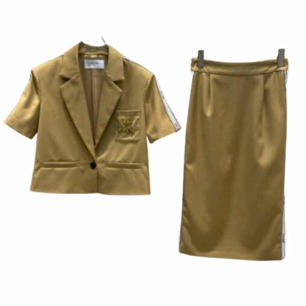 Cardigan Jacket And Skirt Brown For Women