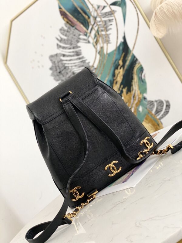 [REP 1:1] Caviar Triple CC Backpack Black For Women 13.4in / 34cm