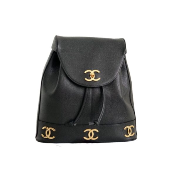 [REP 1:1] Caviar Triple CC Backpack Black For Women 13.4in / 34cm