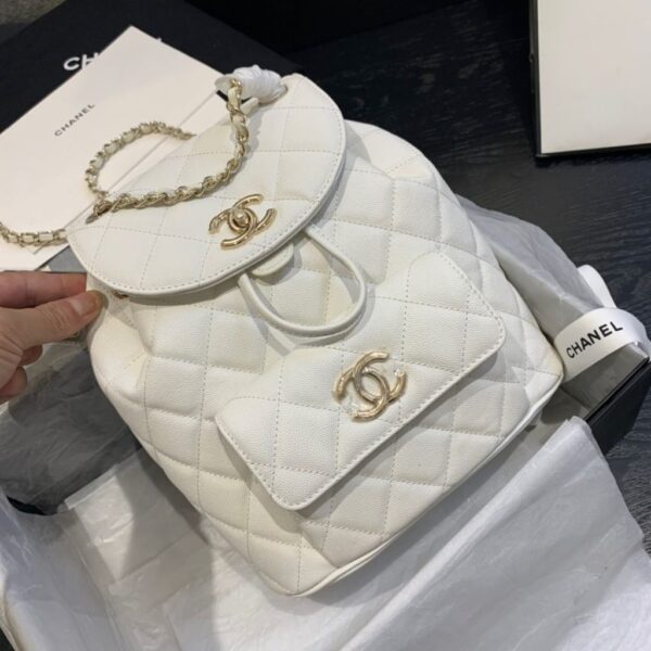 [REP 1:1] Caviar Vintage Duma Backpack Black/White/Red For Women 9.5in / 24cm AS1371