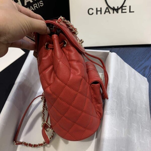 [REP 1:1] Caviar Vintage Duma Backpack Black/White/Red For Women 9.5in / 24cm AS1371
