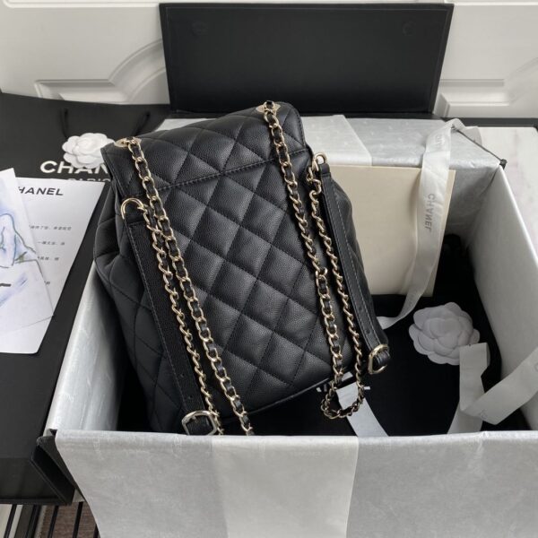 [REP 1:1] Caviar Vintage Duma Backpack Black/White/Red For Women 9.5in / 24cm AS1371